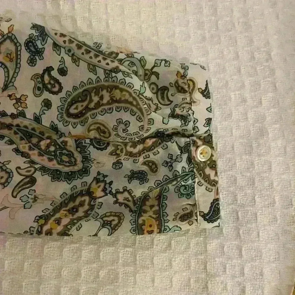 Talbots Boho Paisley Lightweight Cotton Top Size Large Petite Grandma Bohemian - Picture 9 of 10